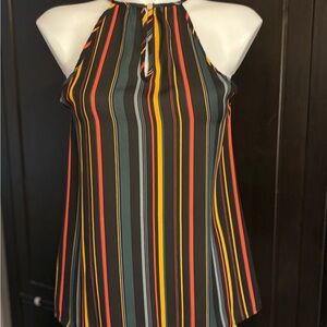 Allison Joy Multicolor Striped Halter Top